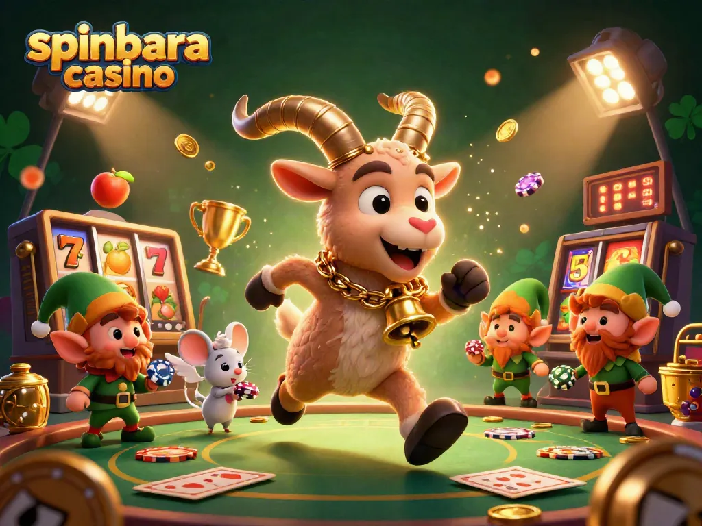 Experience thrilling gaming at spinbara casino with a festive Krampus goat and elf gremlins.